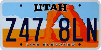 UT license plate Z478LN