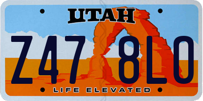 UT license plate Z478LO