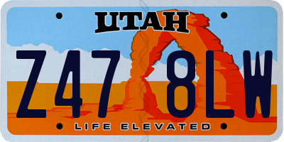 UT license plate Z478LW
