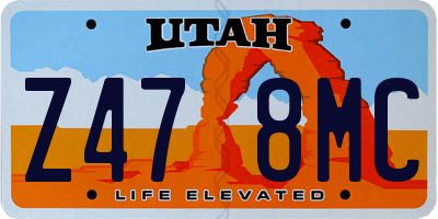 UT license plate Z478MC