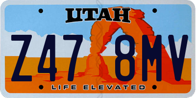 UT license plate Z478MV