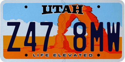 UT license plate Z478MW