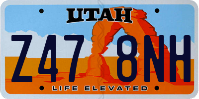 UT license plate Z478NH