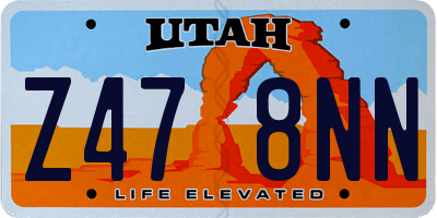 UT license plate Z478NN