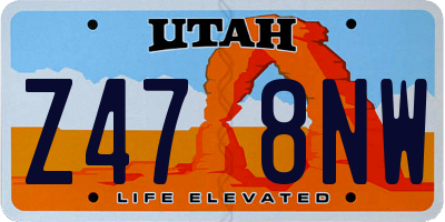 UT license plate Z478NW