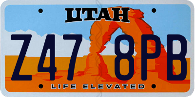 UT license plate Z478PB