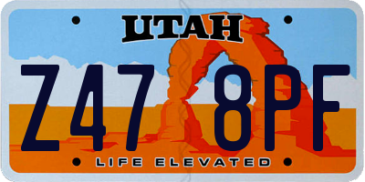 UT license plate Z478PF