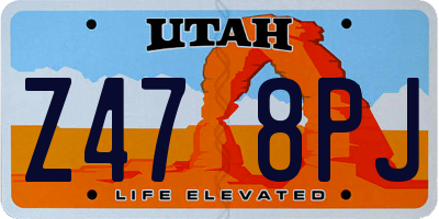 UT license plate Z478PJ