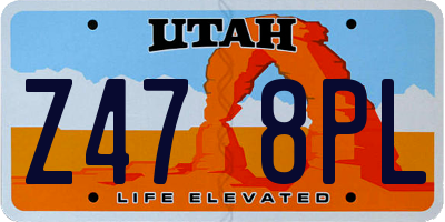 UT license plate Z478PL