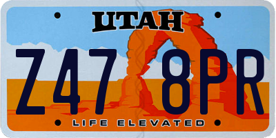 UT license plate Z478PR