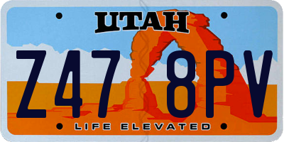 UT license plate Z478PV