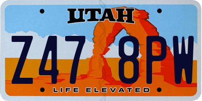 UT license plate Z478PW