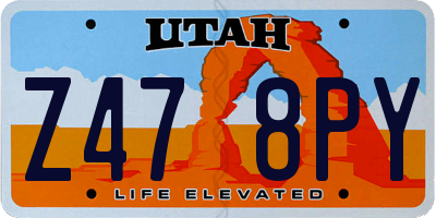 UT license plate Z478PY
