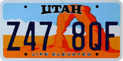 UT license plate Z478QF
