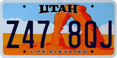 UT license plate Z478QJ