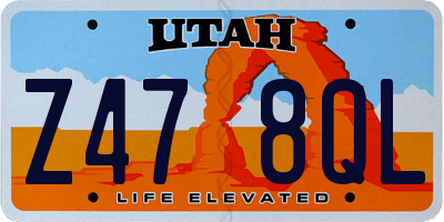 UT license plate Z478QL