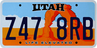 UT license plate Z478RB