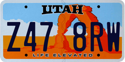 UT license plate Z478RW