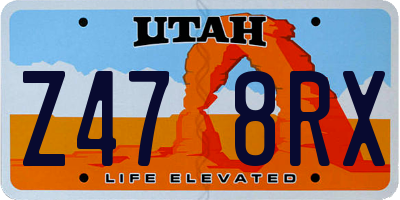 UT license plate Z478RX