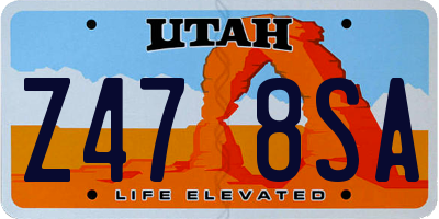 UT license plate Z478SA
