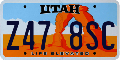 UT license plate Z478SC