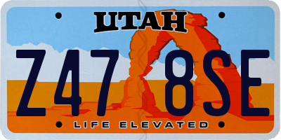 UT license plate Z478SE