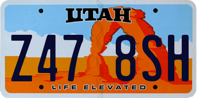UT license plate Z478SH
