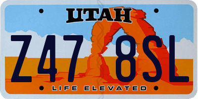 UT license plate Z478SL