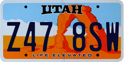 UT license plate Z478SW