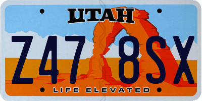 UT license plate Z478SX