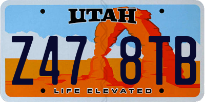 UT license plate Z478TB