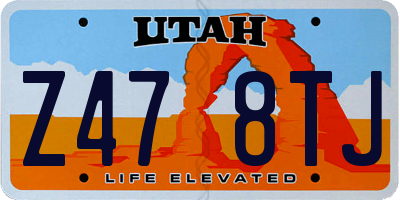 UT license plate Z478TJ