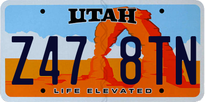 UT license plate Z478TN
