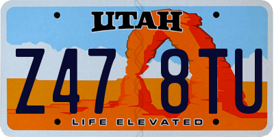 UT license plate Z478TU