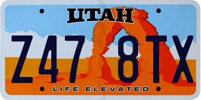 UT license plate Z478TX