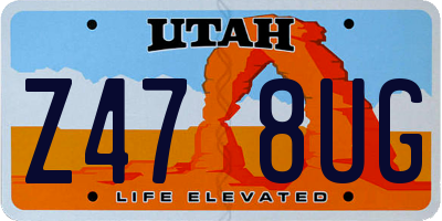UT license plate Z478UG