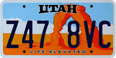 UT license plate Z478VC