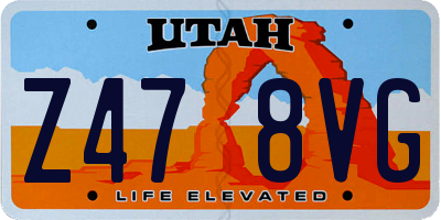 UT license plate Z478VG