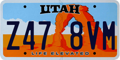 UT license plate Z478VM