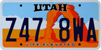 UT license plate Z478WA