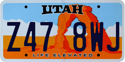 UT license plate Z478WJ