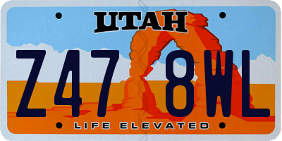 UT license plate Z478WL