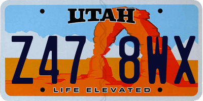 UT license plate Z478WX