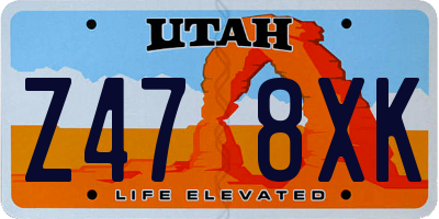 UT license plate Z478XK