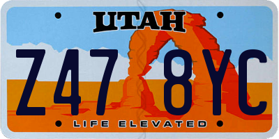UT license plate Z478YC
