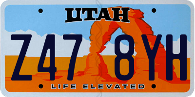 UT license plate Z478YH