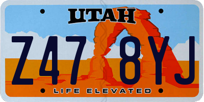 UT license plate Z478YJ
