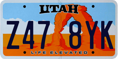 UT license plate Z478YK