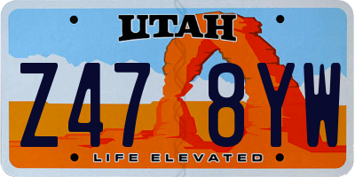 UT license plate Z478YW