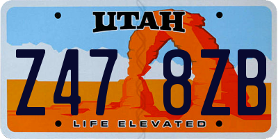 UT license plate Z478ZB